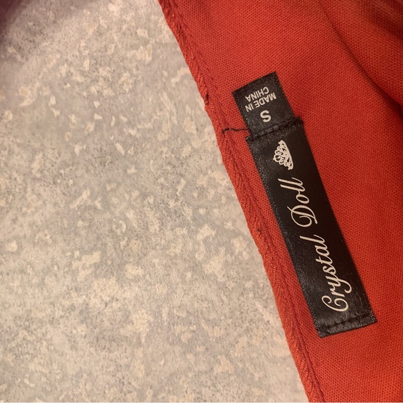Crystal Doll Orange Dress Size S - Picture 3 of 3